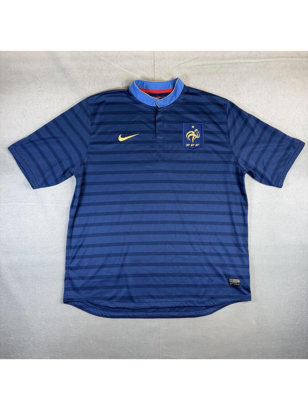 Nike France 2012 Home Football Soccer Jersey Men’s 2XL Blue DriFit 449680-405
